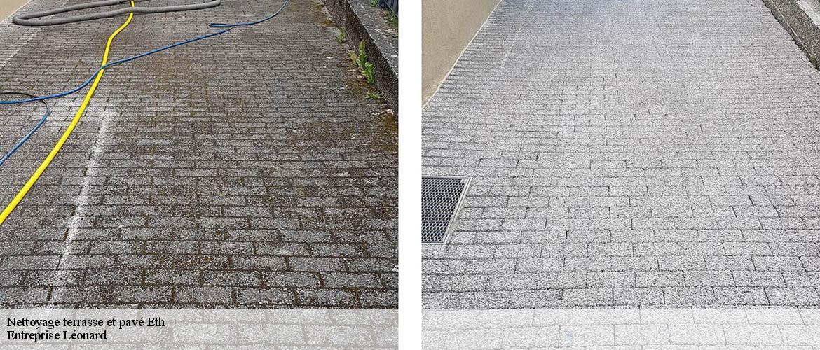 Nettoyage terrasse et pavé  eth-59144 Entreprise Léonard