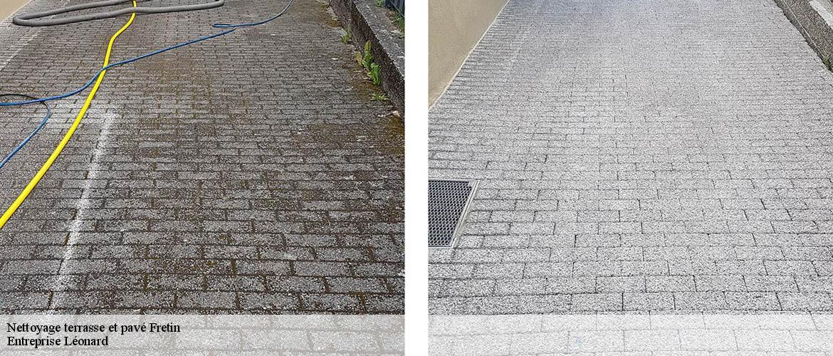 Nettoyage terrasse et pavé  fretin-59273 Entreprise Léonard