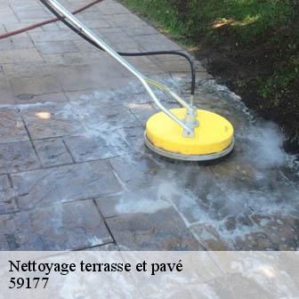 Nettoyage terrasse et pavé  rainsars-59177 Entreprise Léonard