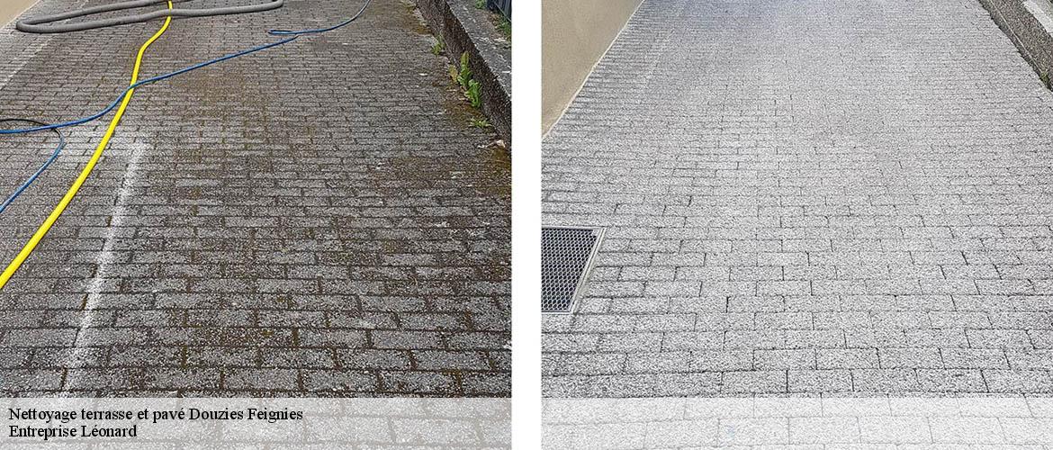 Nettoyage terrasse et pavé  douzies-feignies-59750 Entreprise Léonard