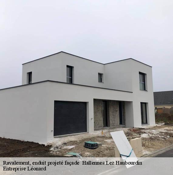 Ravalement, enduit projeté façade   hallennes-lez-haubourdin-59320 Entreprise Léonard