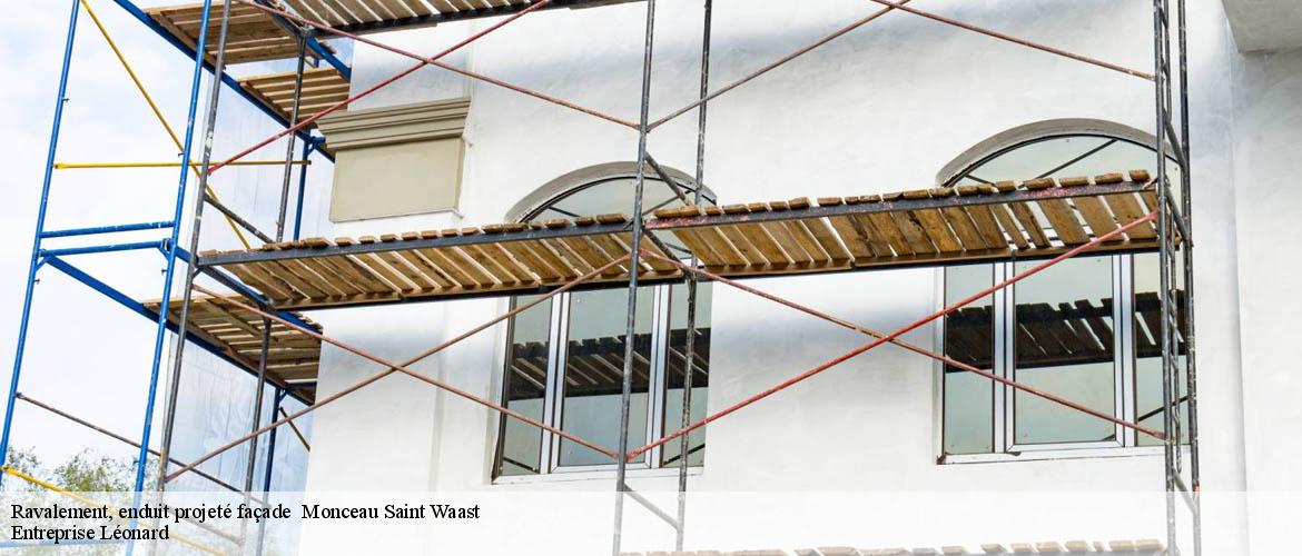 Ravalement, enduit projeté façade   monceau-saint-waast-59620 Entreprise Léonard