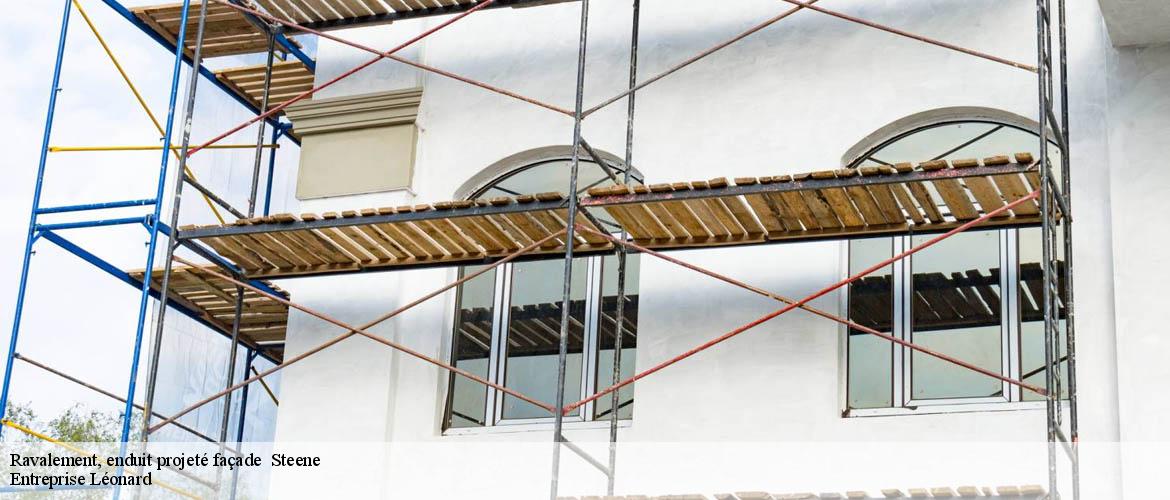 Ravalement, enduit projeté façade   steene-59380 Entreprise Léonard